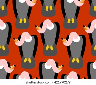 Vulture are birds of prey scavenger seamless pattern. Griffon texture. Condor ornament 