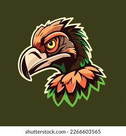 Vulture head Vector Logo Icon Sports Mascot flat illustration