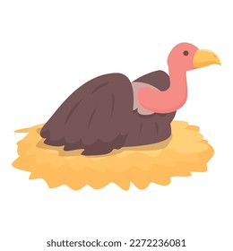 Vulture house icon cartoon vector. Nature bird. Evil mascot