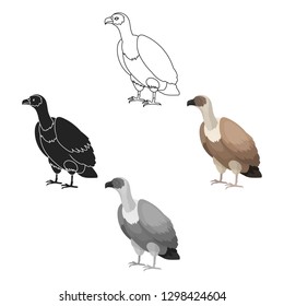 Vulture icon in cartoon style isolated on white background. Bird symbol stock vector illustration.
