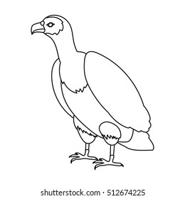 Vulture icon in outline style isolated on white background. Bird symbol stock vector illustration.