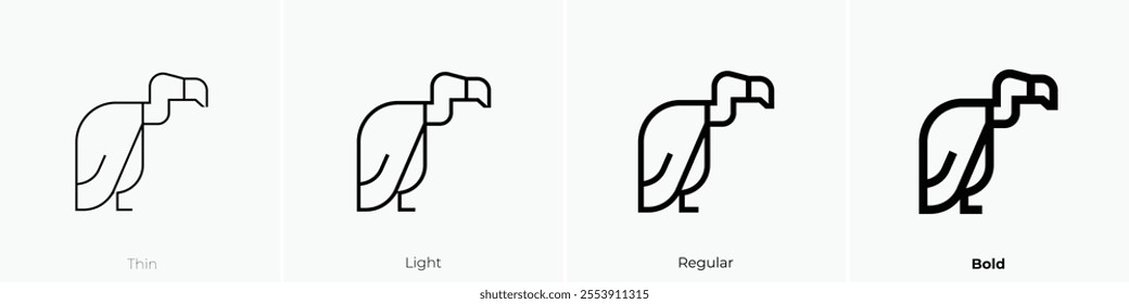 vulture icon. Thin, Light Regular And Bold style design isolated on white background