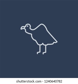 Vulture icon. Trendy flat vector line Vulture icon on dark blue background from animals  collection. 