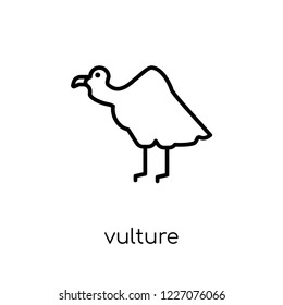 Vulture icon. Trendy modern flat linear vector Vulture icon on white background from thin line animals collection, editable outline stroke vector illustration