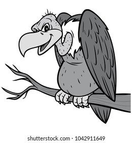 Vulture Illustration - A vector cartoon illustration of a Vulture mascot.