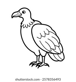 vulture of a line art vector