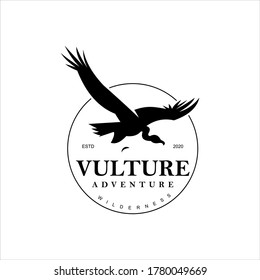 Vulture Logo Animal Vector Flying Bird, Icon or Design Element Template