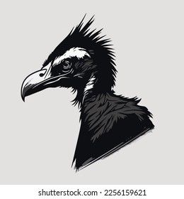 vulture logo vector illustration with gray background