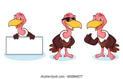 Vulture Mascot Vector happy, pose and board