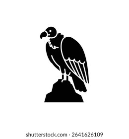 Vulture Perched on Rocky Cliff Nature Scene