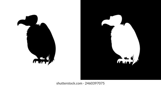 Vulture silhouette icon. Animal icon. Black icon. Silhouette icon.