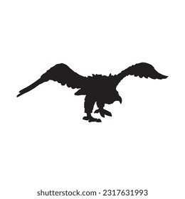 vulture silhouette set collection isolated black on white background vector illustration