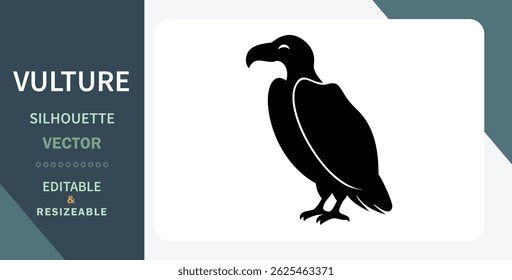 Vulture Silhouette Vector Editable, Resizable Bird Graphic