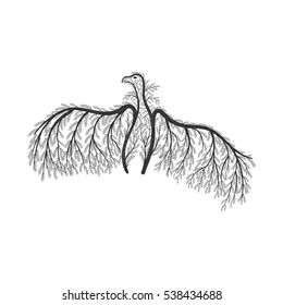 vulture stylized bushes  for use as logos on cards, in printing, posters, invitations, web design and other purposes.