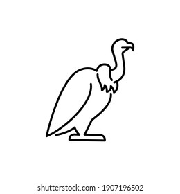 Vulture vector icon. Fingerboard illustration. Wild bird sign.