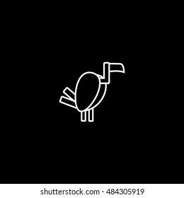 Vultures thin line icon design. zoo animal vector illustration