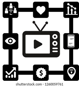 VUSINESS TELEVISION VECTOR ICON