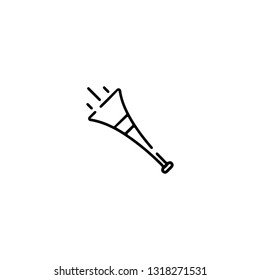 Vuvuzela icon, flat design line art thin style, vector illustration. Festive carnivals in Brazil and Mardi Gras in Venice