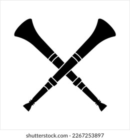 Vuvuzela Icon, Music Trumpet Icon, Loud Monotone Note Producing Horn Vector Art Illustration