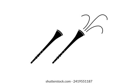 Vuvuzela logo, black isolated silhouette