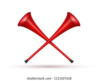 Vuvuzela Trumpet Football Fan. Soccer Vector Sport Play Fan Symbol With Vuvuzela Or Trumpet Design.