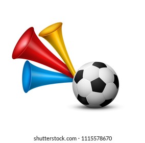 Vuvuzela trumpet football fan. Soccer vector sport play fan symbol with vuvuzela or trumpet design.