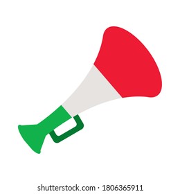vuvuzela trumpet with mexico design over white background, flat style, vector illustration
