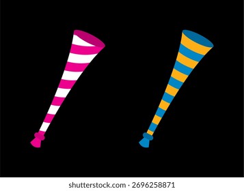 Vector De Vuvuzela Sobre Fondo Negro