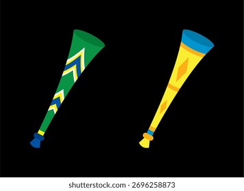 Vector De Vuvuzela Sobre Fondo Negro