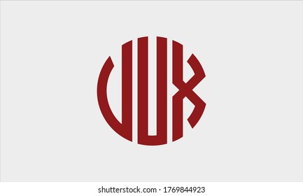 VUX circular emblem alphabet letter vector logo template