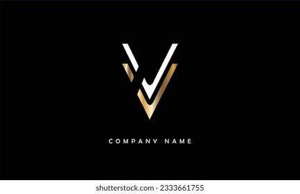 Monograma del logotipo de las letras abstractas VV