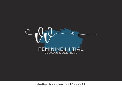 VV beauty monogram and elegant logo design handwriting logo of initial signature, wedding, fashion, floral and botanical with creative template.