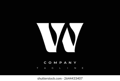 VV Creative Abstract Typography Logo Design. Elegant logo combining bold typography and creative shapes, ideal for branding and identity solutions.