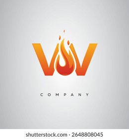 Projeto de logotipo VV Creative Fire Letter