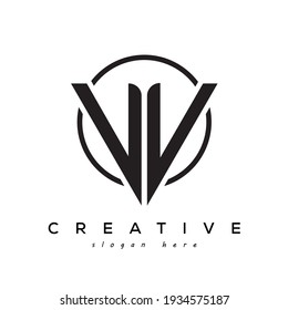 VV creative letter logo with gamming look