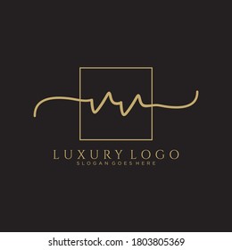 VV Modelo de logotipo de escritura a mano inicial vector