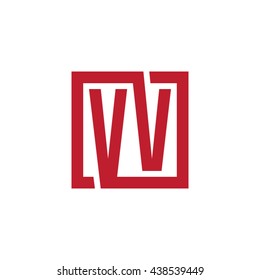 VV initial letters looping linked square logo red