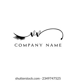 VV Logo-Logo-Logo-Wimpernvektor modern