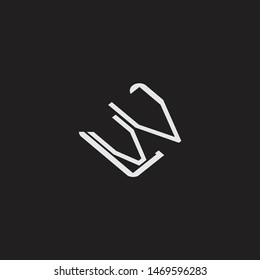VV Initial Logo letters with rotate squere template