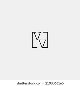 VV initial logo in line concept in high quality professional design that will be best for companies