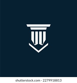 Leyenda del logotipo del monograma inicial VV con diseño de hitos