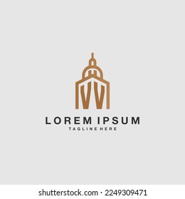 VV initial monogram real estate logo with imperium style desgn