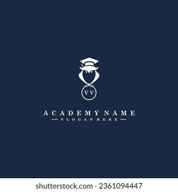 VV Initials Academy Logo Vector Art Icons and Graphics