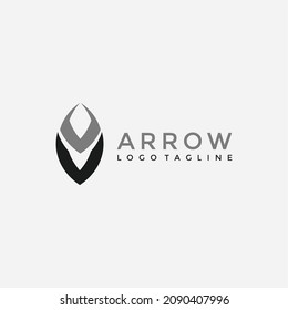 VV initials arrow logo vector image