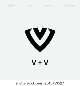 Plantilla de diseño de logotipo inicial de letra VV. Logotipo monograma que combina las letras V y V. Concepto de logotipo moderno y minimalista adecuado para empresas y empresas.