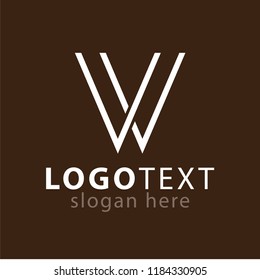 VV Letter Line Logo Element