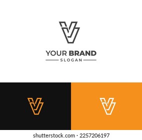 VV letter logo design template elements. Modern abstract digital alphabet letter logo. Vector illustration.
