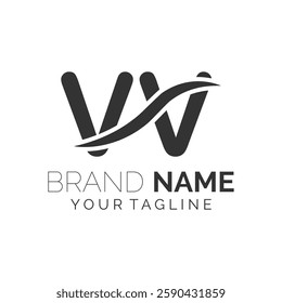 VV logo design. Trendy awesome artistic VV initial based Alphabet icon logo.
