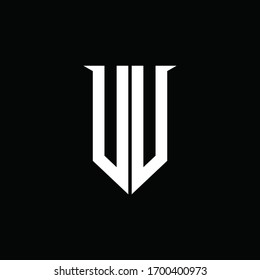 VV logo monogram with emblem shield style design template