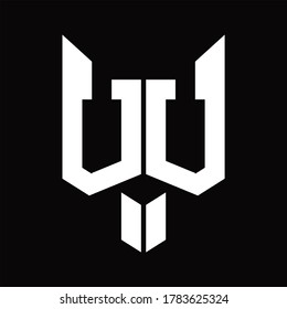 Monograma de logotipo VV con plantilla de diseño de forma de cabeza de zorro